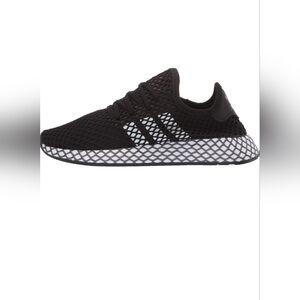 adidas Originals Unisex-Kid's Deerupt Runner Running Shoe, Black/White/Grey, 4.5
